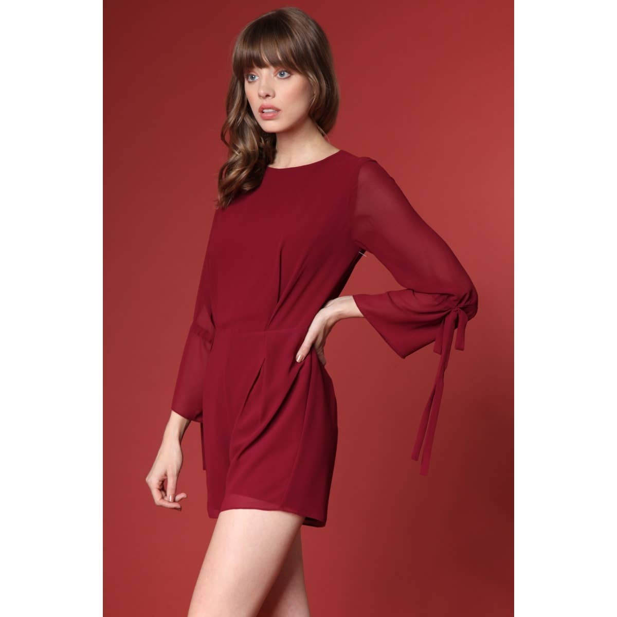 Naked Zebra Rack - Wholesale Romper - Women's - Tie Sleeve Romper1