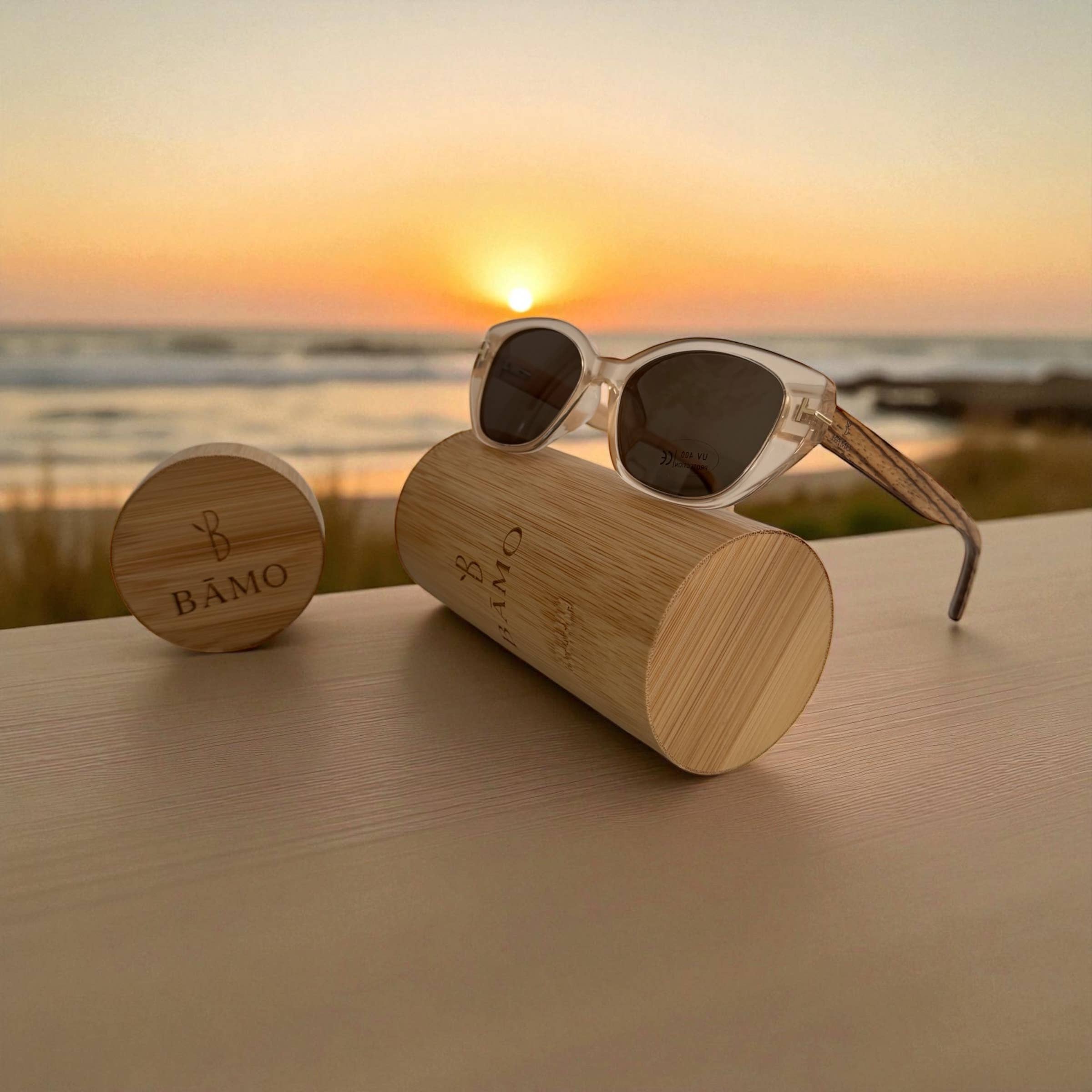 BOTTEGA SMERALDA – Óculos de sol - Mulher por atacado – Óculos de sol de madeira TAORMINA Nude5