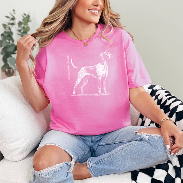 Shorthaired Pointer Unisex Softstyle T-Shirt for wholesale by Pets and Humans