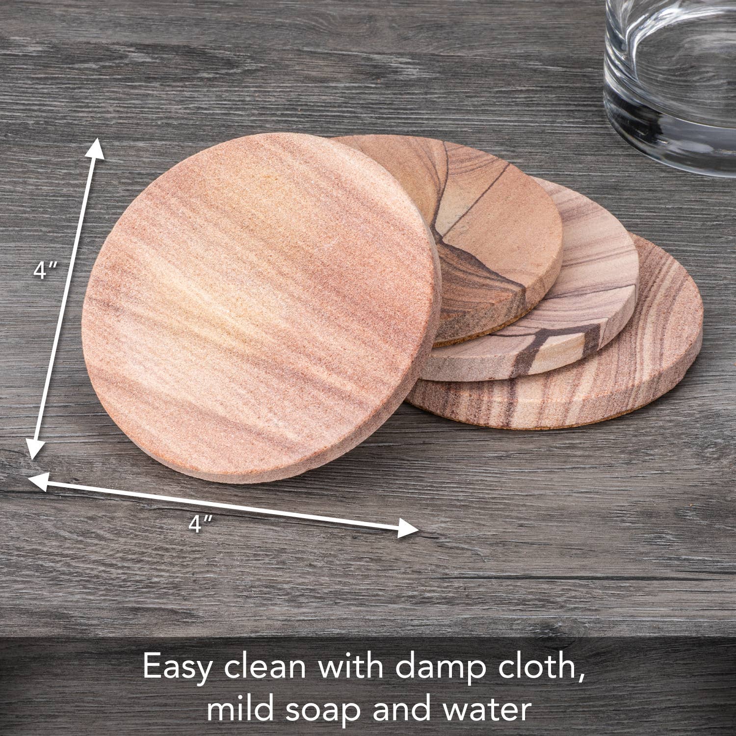 CounterArt/Highland Home/Thirstystone - Wholesale Coasters - Thirstystone Cinnabar All Natural Sandstone Coaster 4 Pack4