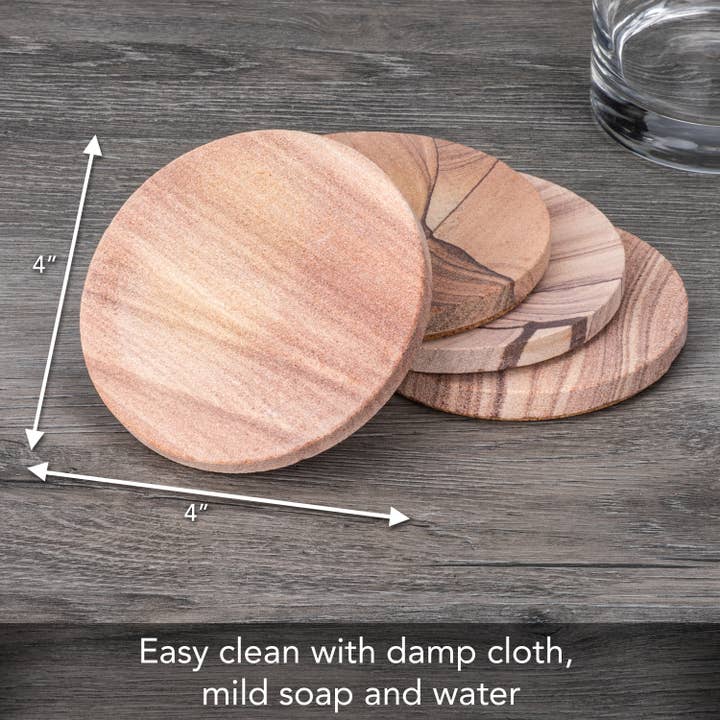 CounterArt/Highland Home/Thirstystone - Wholesale Coasters - Thirstystone Cinnabar All Natural Sandstone Coaster 4 Pack4