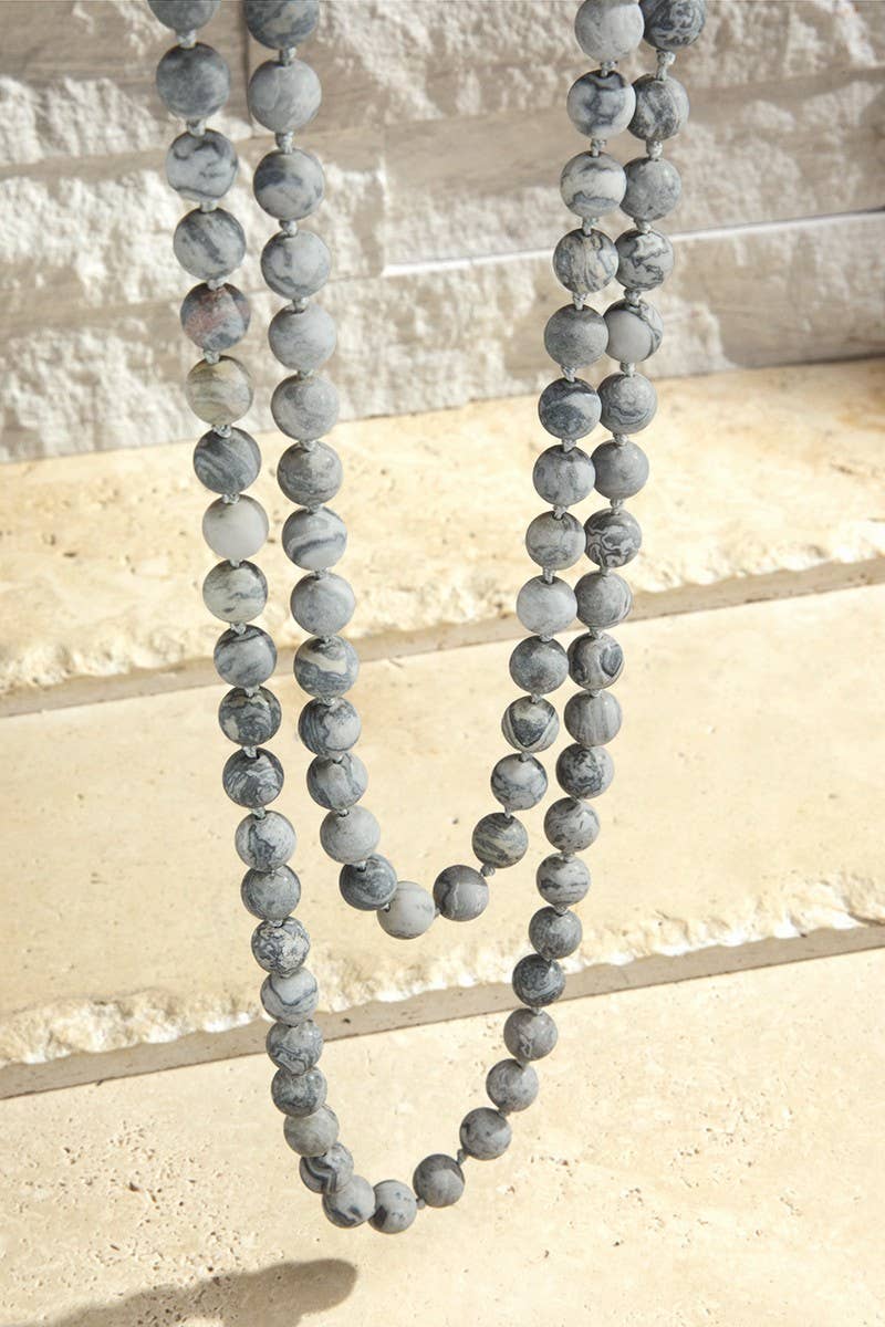 Urbanista - Wholesale Beaded/Pearl Necklace - Semi Precious 8mm Long Necklace1