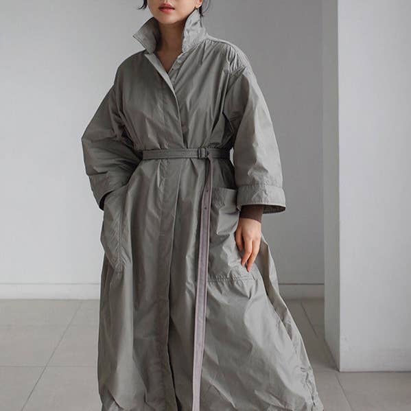 Gabardina acolchada de manga larga con cuello con muesca suelta original para venta al por mayor de OceanusSwim