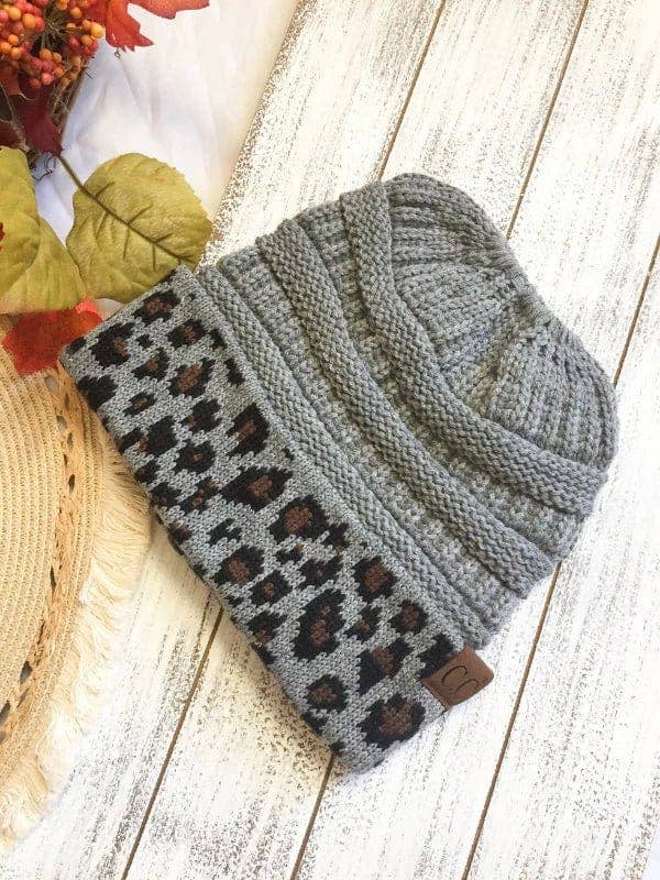 MiMi Wholesale - Wholesale Beanie - Women's - HAT80 Leopard Cuff Rib Beanie4