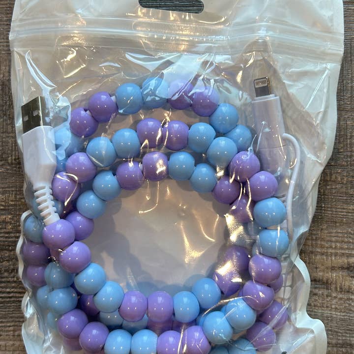 JILLIAN INK LLC - Wholesale Portable Charger - Beaded Phone Charger with Lightning & USB-C Cable