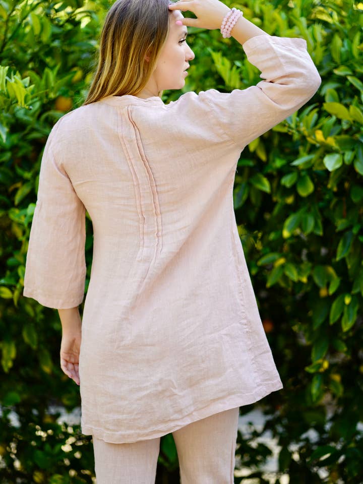 Bianca Linen Tunic Blush for wholesale on Faire4