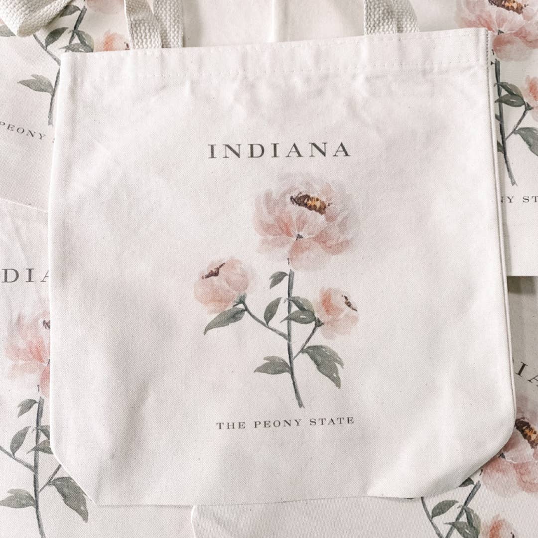 Art and Home co. - Wholesale Tote Bag - Women's - The Peony State Square Cotton Canvas Tote Bag Farmers Market4