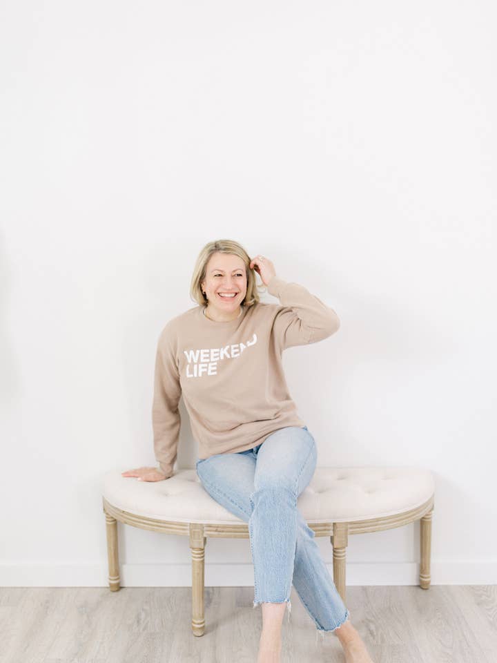 HOPE & JOY - Vendita all'ingrosso Felpa stampata - Donna - Felpa Weekend Life, Graphic Sweatshirt, felpa con cappuccio da donna1