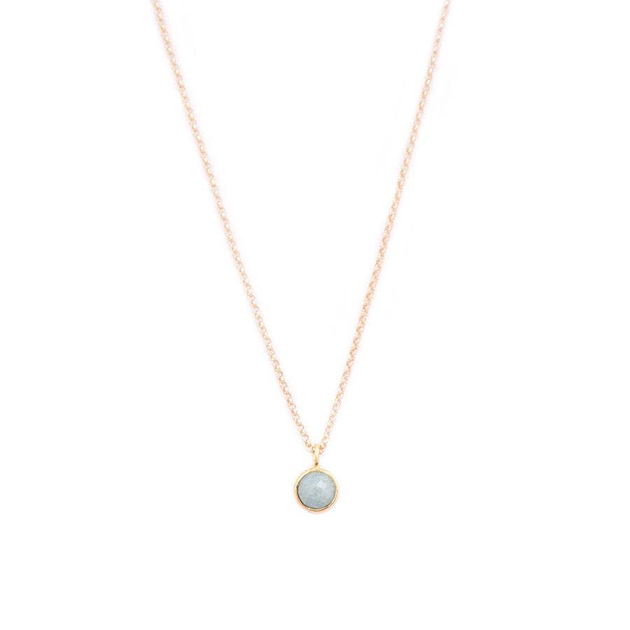 gold & gray - Wholesale Pendant/Charm Necklace - Aquamarine Bezel Pendant Necklace0