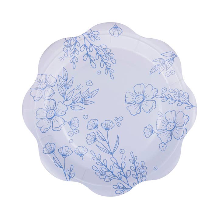 PLPL912 - Assiette en Papier à Motif Floral Bleu pour la vente par My Mind’s Eye