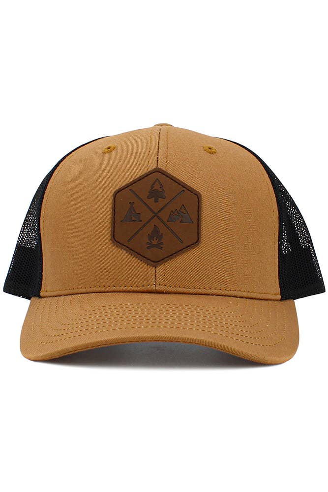 Hana - Wholesale Trucker Hat - Unisex - Outdoor PU patch mesh baseball cap2