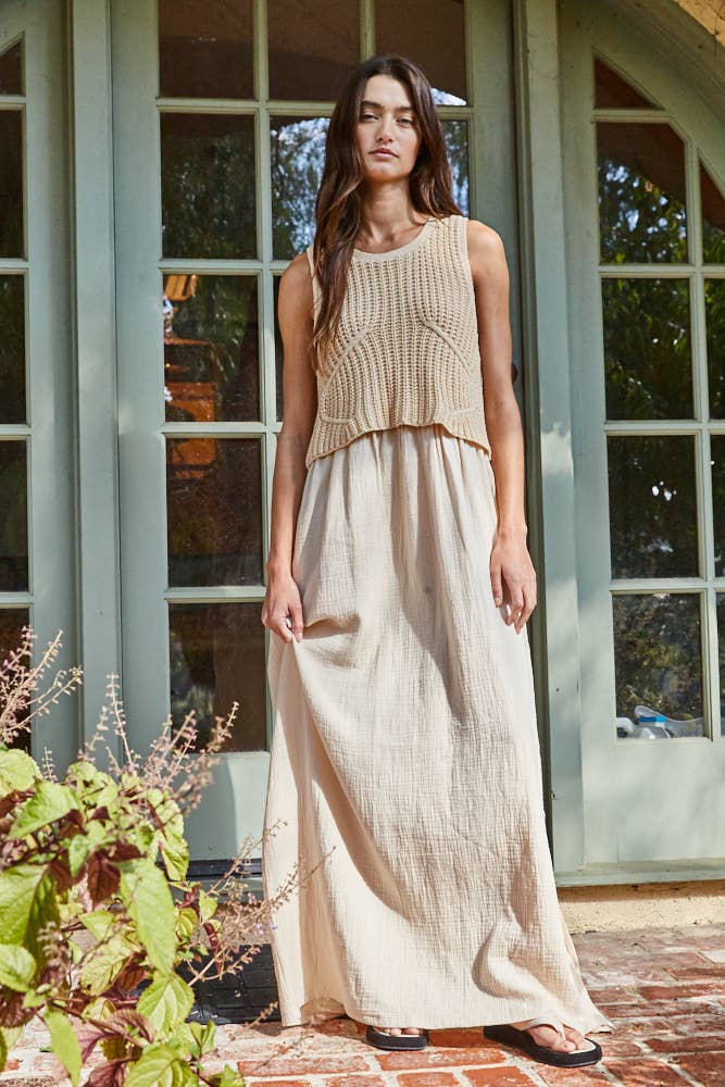 By Together - Wholesale Dress - Women's - W2069 | Knit Sweater Sleeveless Flare Midi Dress 7