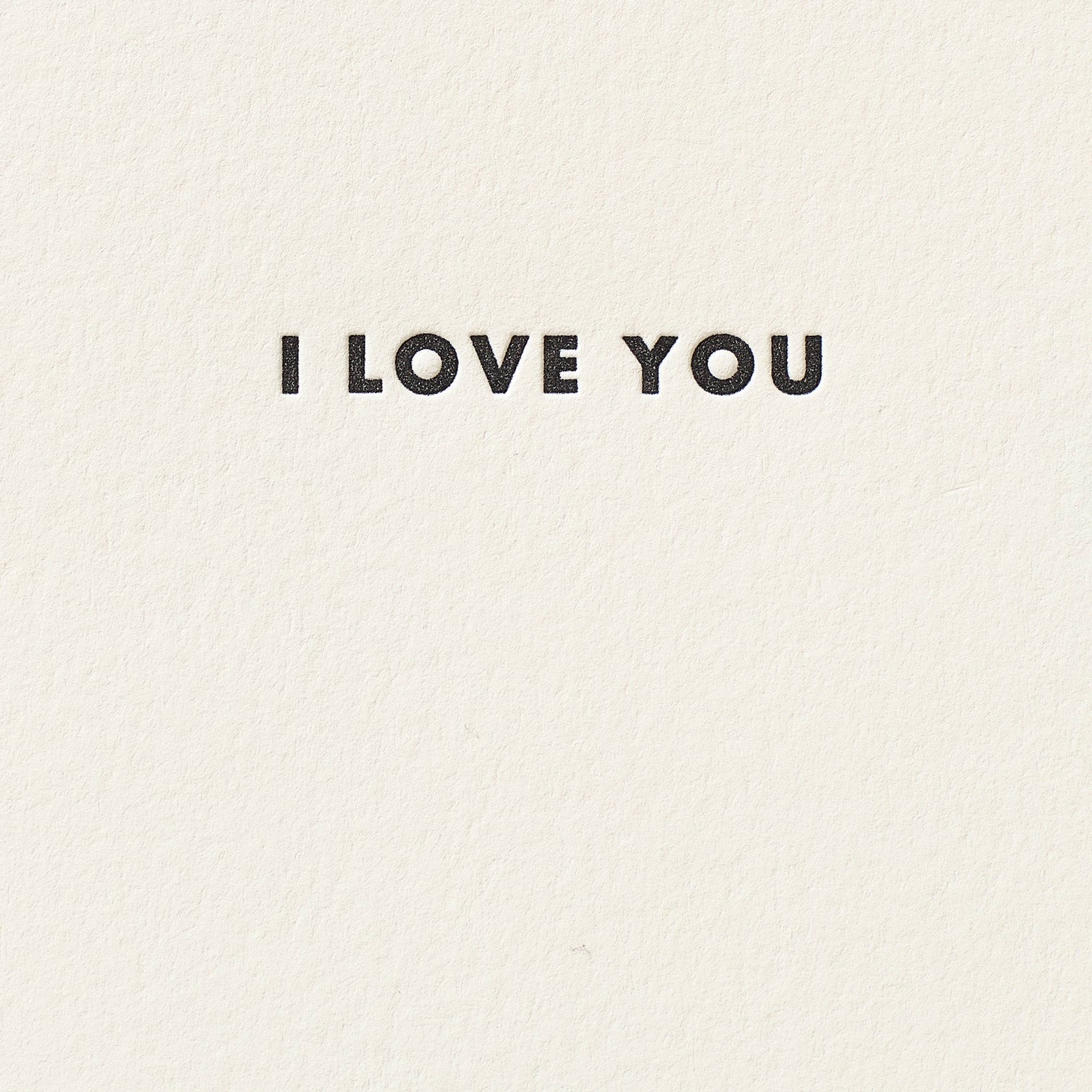 Shorthand Press - Wholesale Love Card - Futura I Love You - Letterpress Greeting Card2
