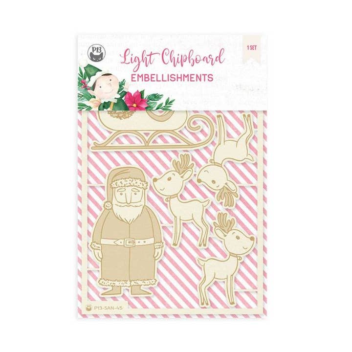 Décorations légères en carton aggloméré Santa'S Workshop 02, 4 x 6 pouces pour la vente par P13