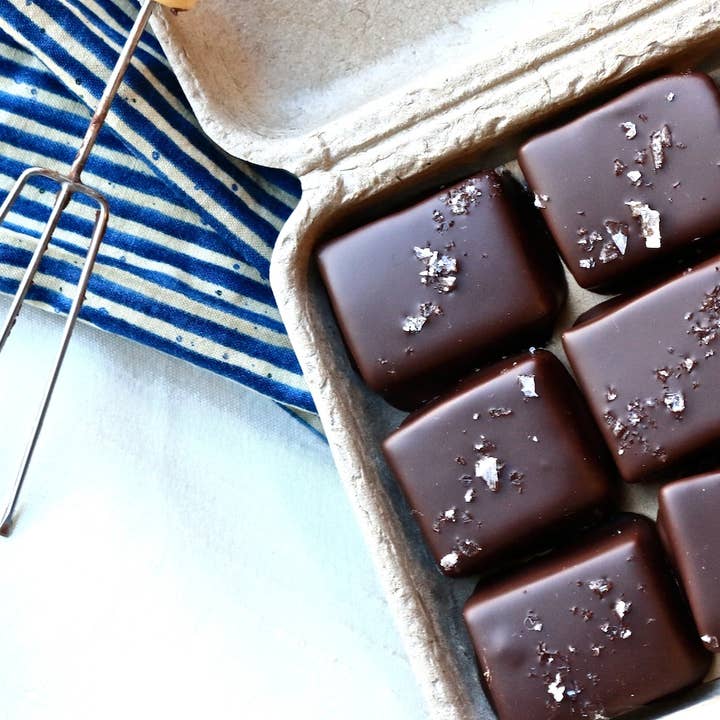 Farmhouse Chocolates - Wholesale Chocolate Covered Sweets - 9 Piece Dark Chocolate Covered Salted Caramels3