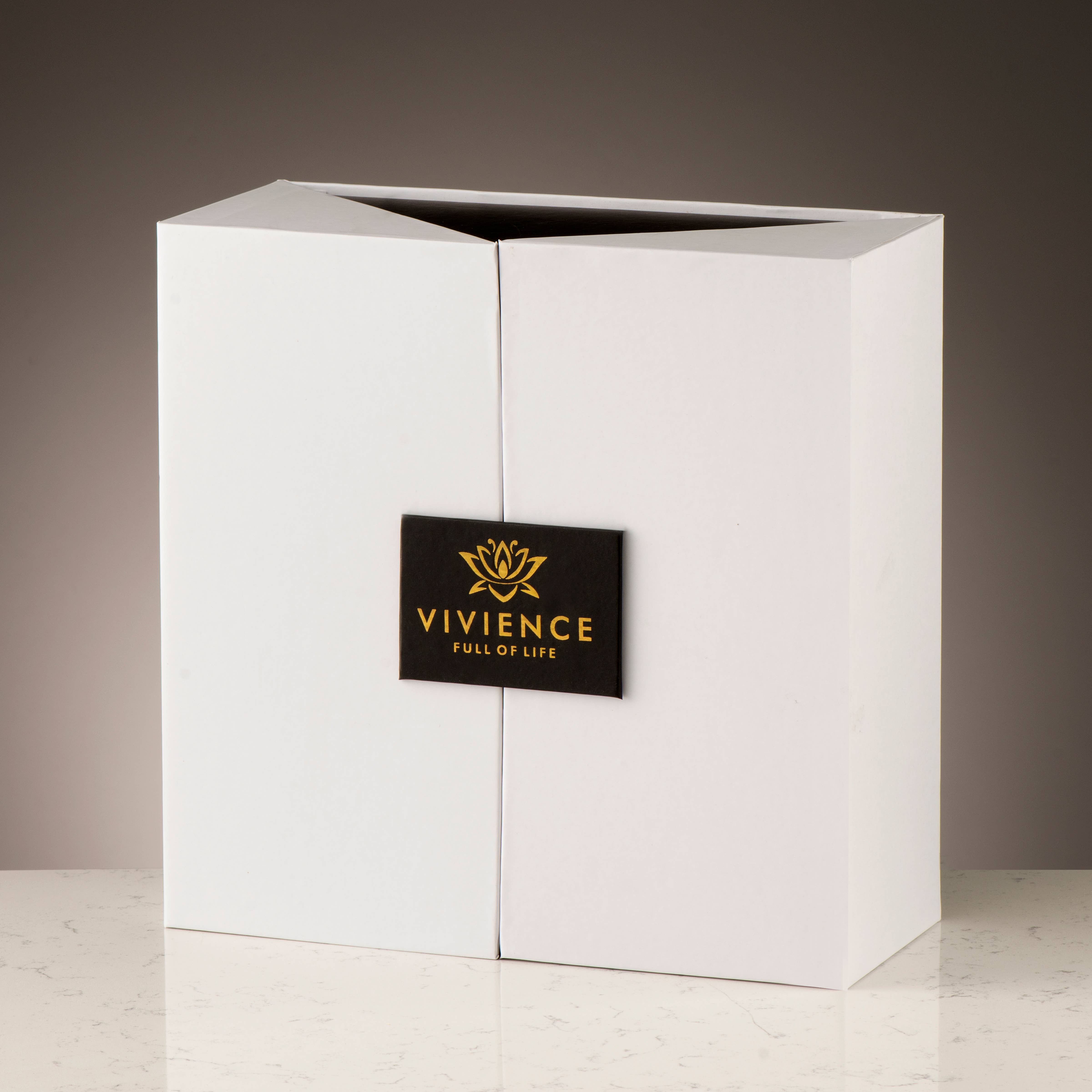 VIVIENCE - Vente Diffuseur à tiges - Diffuseur de bouteille doré avec bouchon doré/fleur blanche6