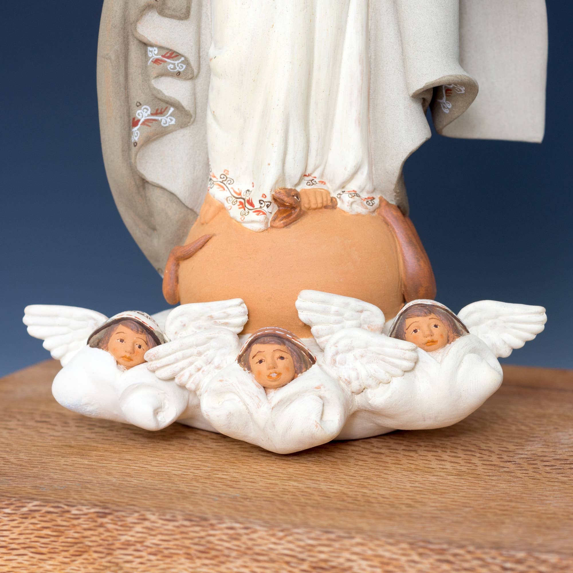 Lucuma Designs - Wholesale Decorative Figurine - Holy Mary with Angels - Fine Ceramic Sculpture - Artist Made1