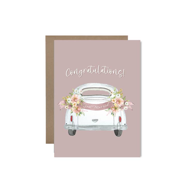 Congrats Just Married Greeting Card for wholesale by Studio Miller
