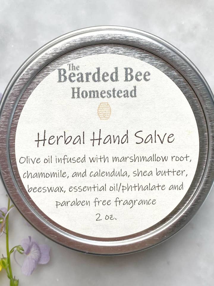 Herbal Hand Salve for wholesale by The Bearded Bee Homestead