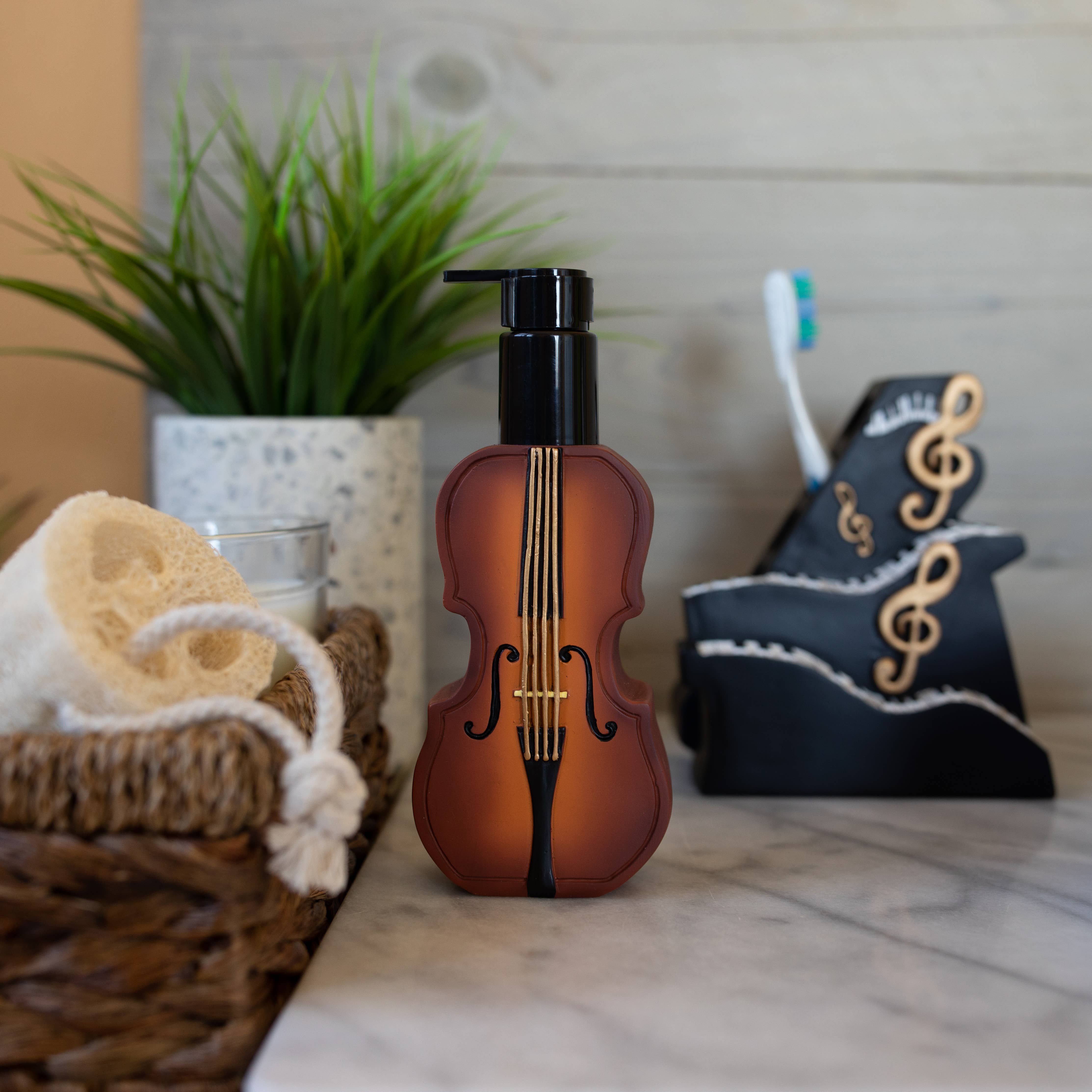 Borders Unlimited - Wholesale Soap Dispenser - Music Brown Violin Lotion/Soap Dispenser1