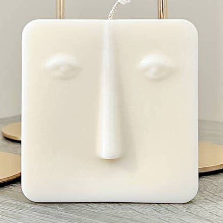 Bougie carrée Moai Face - Bougies Picasso cubistes pour la vente par Eli and Things