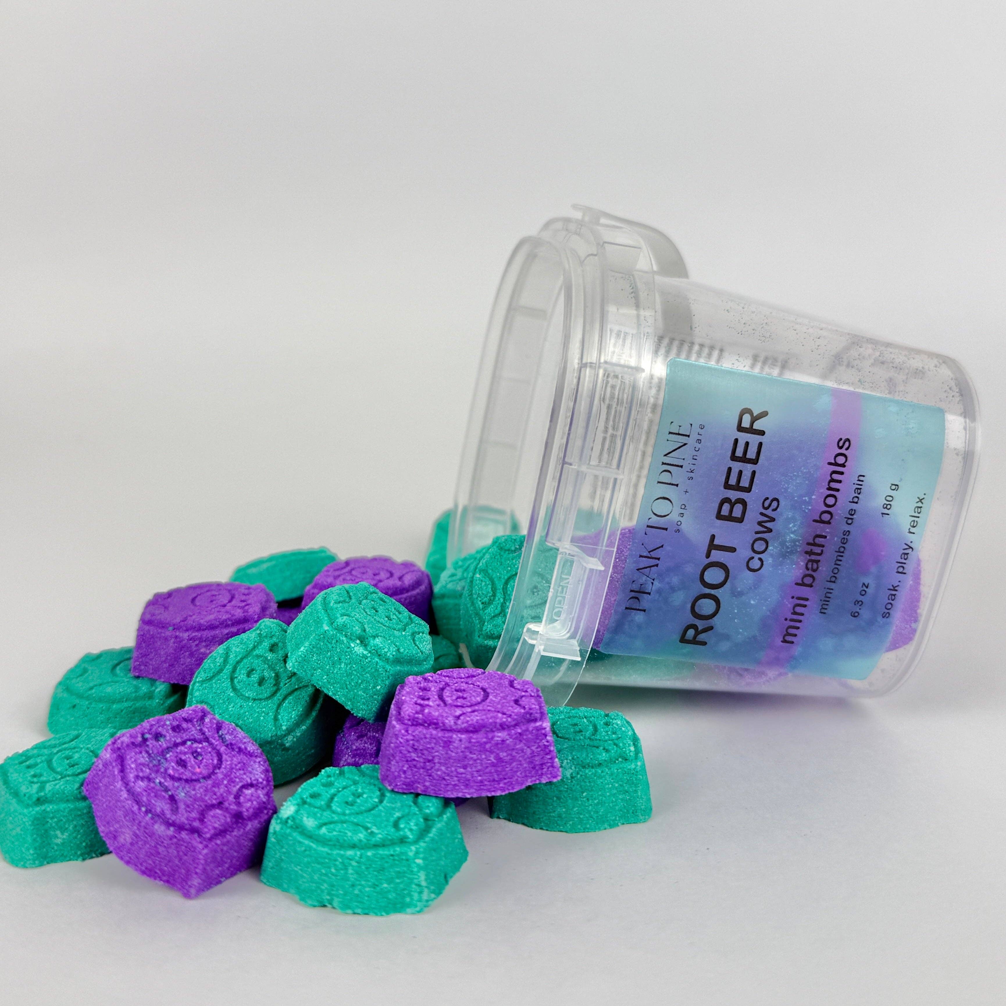 Peak To Pine Designs - Wholesale Bath Bomb/Fizz - Root Beer Cows - Mini Bath Bombs1