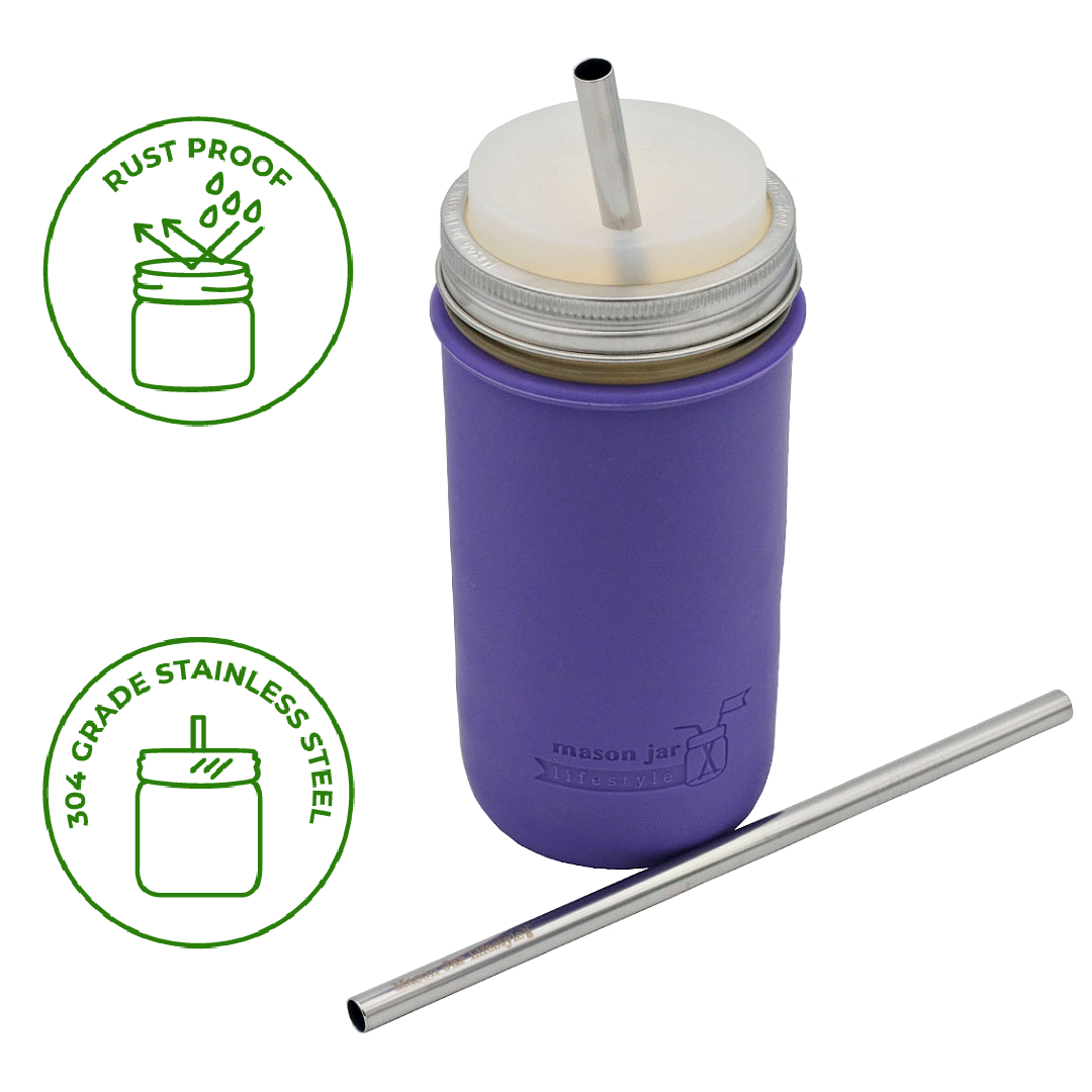 Mason Jar Lifestyle - Wholesale Drinking Straw - Long Stainless Steel Smoothie Straw for Quart Mason Jars5