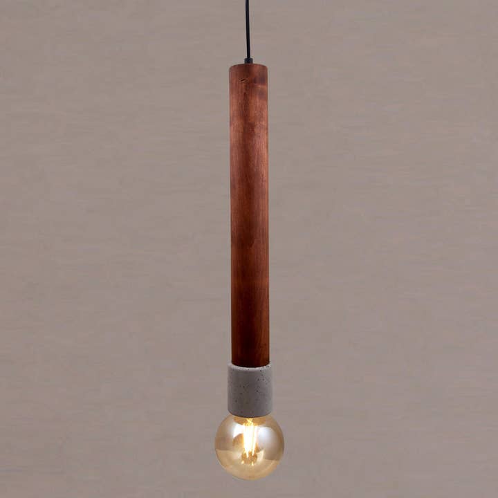 HEKA LIGHTING & TRADING LTD – wholesale Ljuskrona/hängande ljus – Stor hängande belysning i trä och betong, taklampa för köksö, matsalslampa, art deco-hänge, sänglampa. MODELL: TOCHI