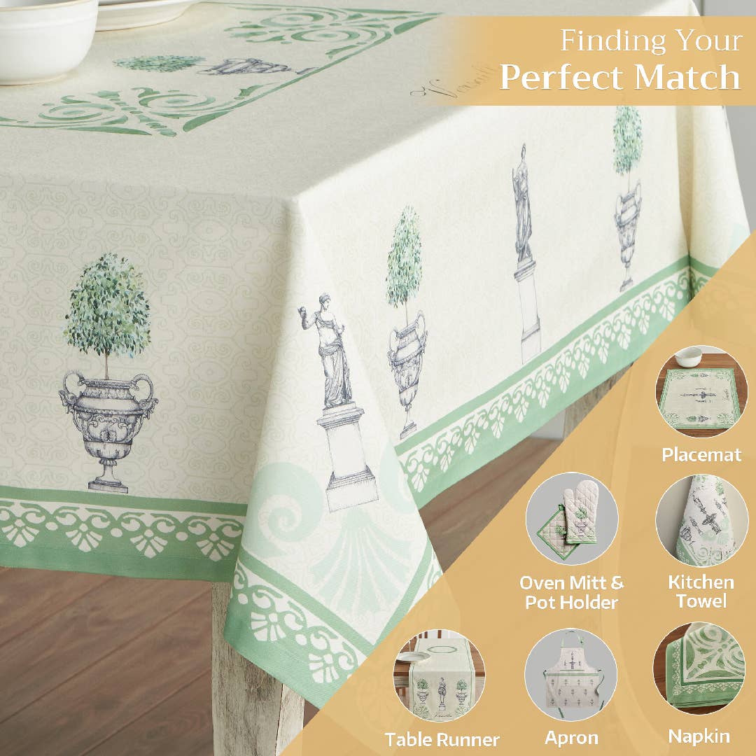 Maison d'Hermine - Design in Every Thread - Wholesale Tablecloth - Tablecloths 100% Cotton - 3 Shapes - Jardin Du Roy5