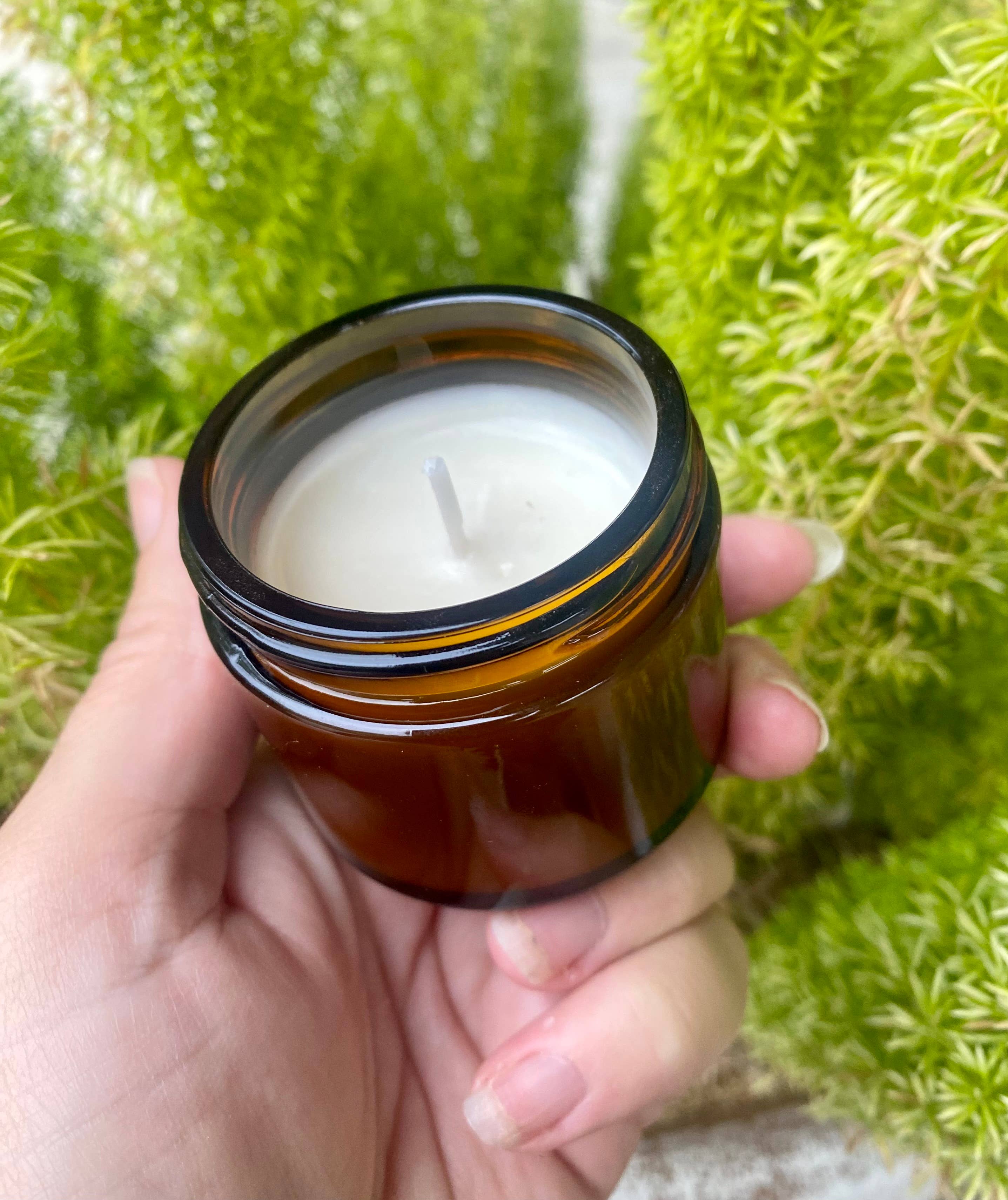 Thy Will Bee Done Apiary - Wholesale Jar/Filled Candle - Glass 2oz Mini Soy Candles, Bulk Amber Glass Candles2