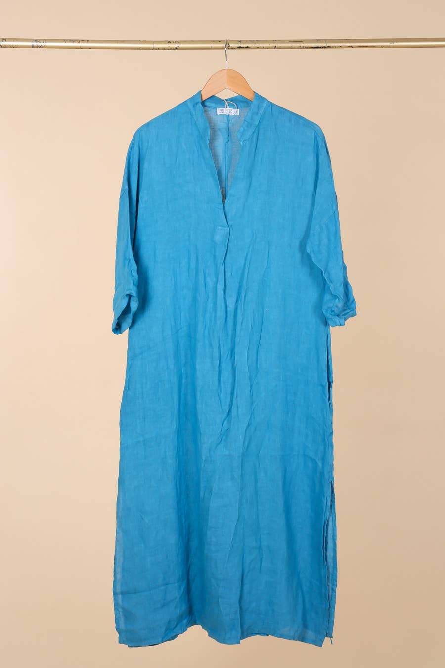 la maison des fibres naturelles – wholesale Klänning - Dam – Lång klänning med tunisisk krage 29340 i 100 % linne10