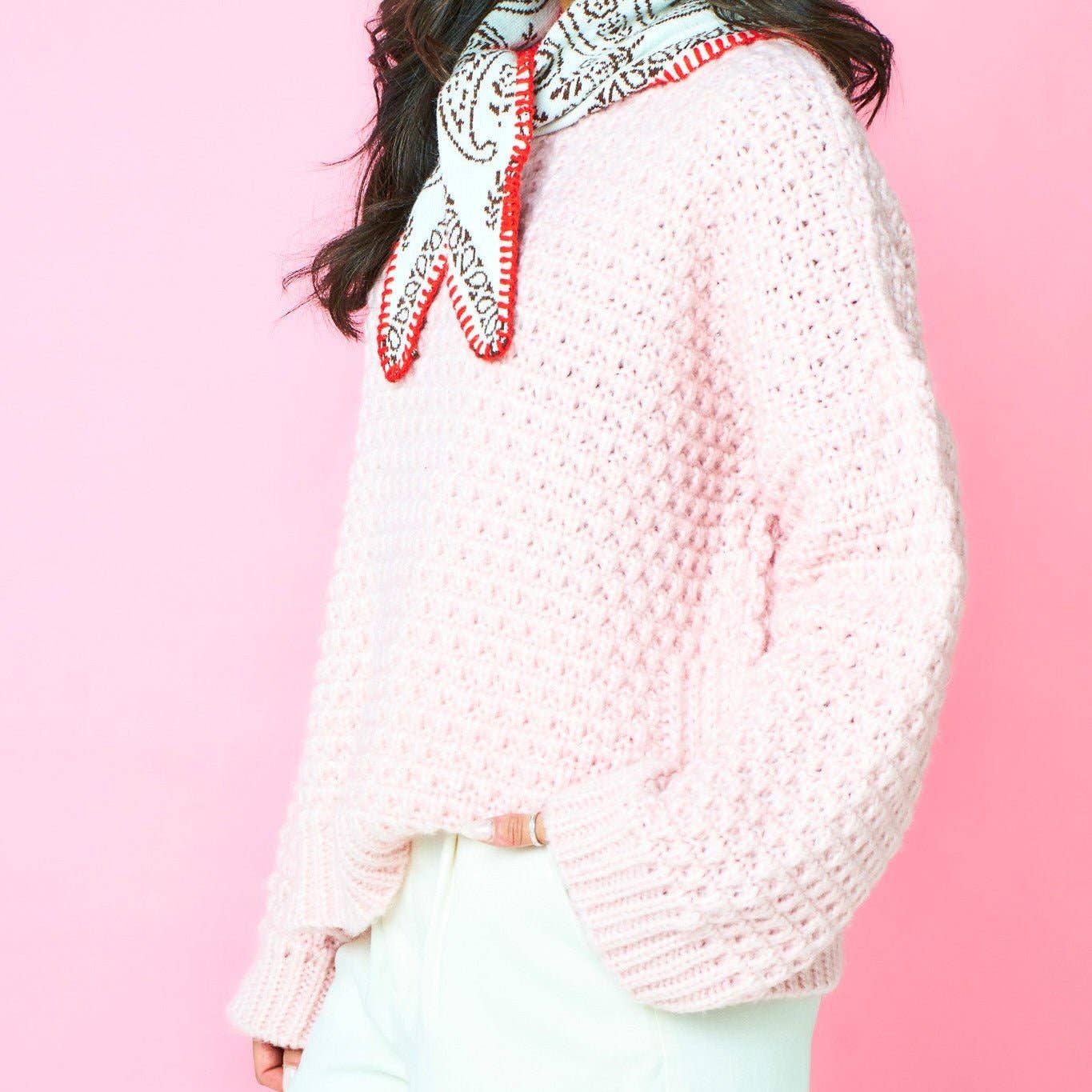 Cara & The Sky - Wholesale Knit Sweater - Women's - Darwin Oversized Chunky Knit Jumper Pink2