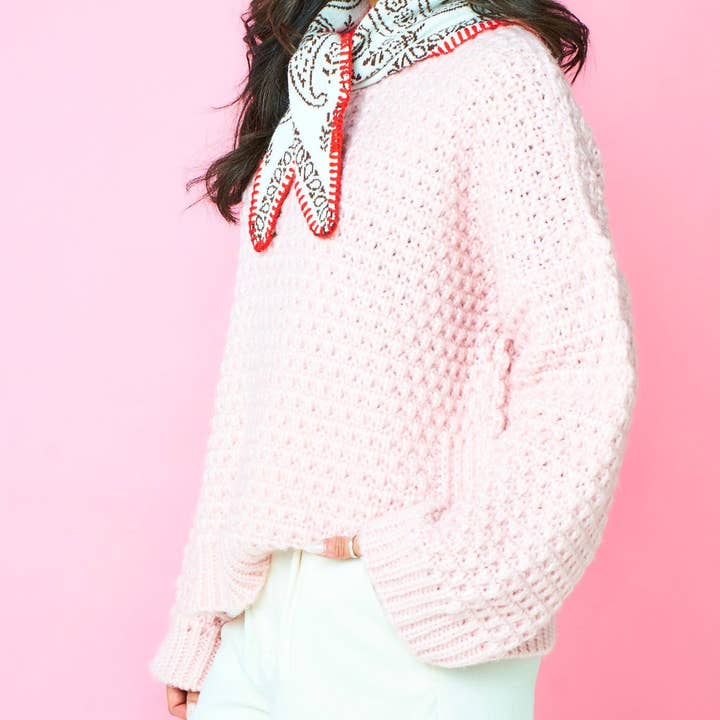 Cara & The Sky - Wholesale Knit Sweater - Women's - Darwin Oversized Chunky Knit Jumper Pink2