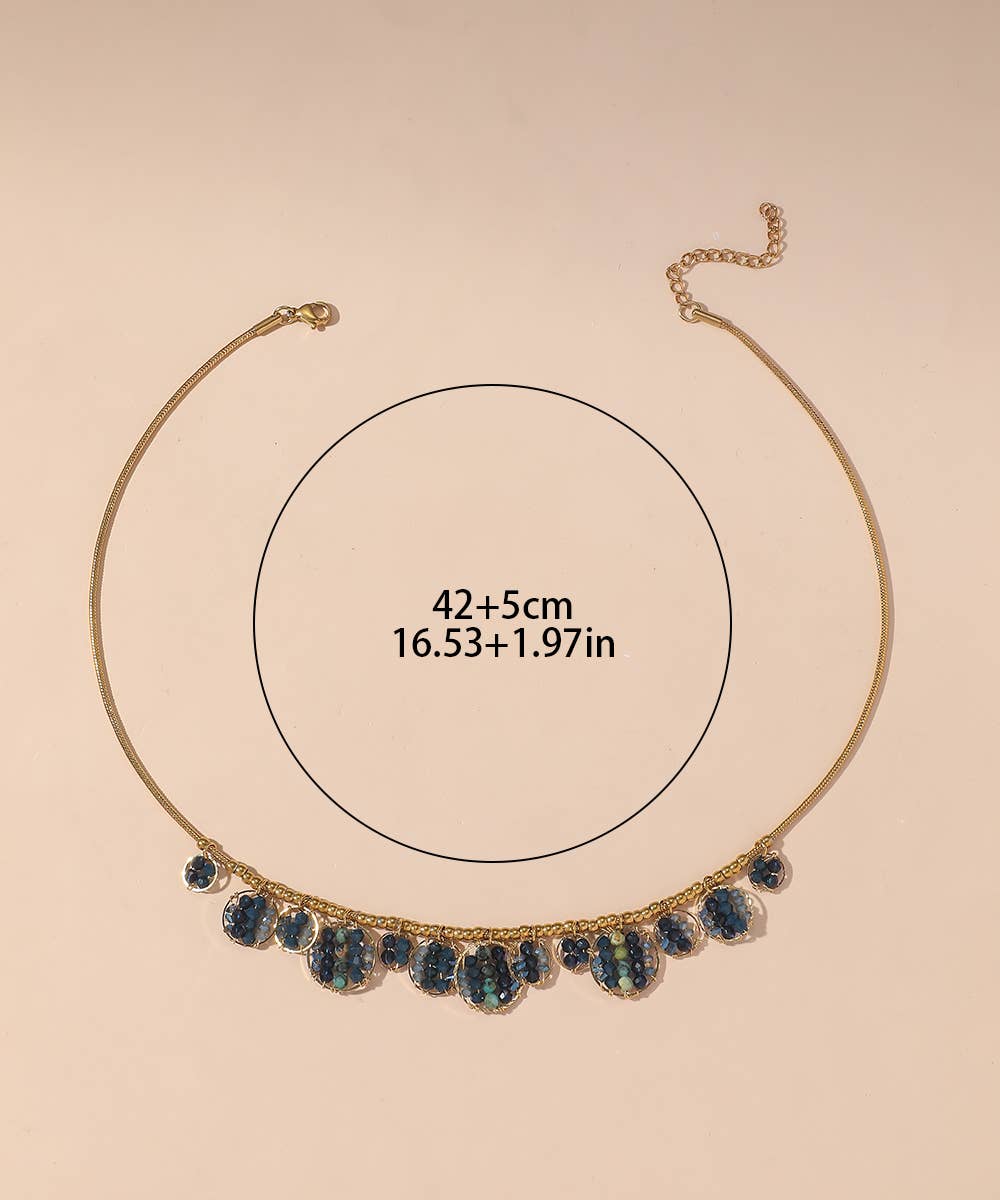 Blossom bijoux - Vente Collier ras-de-cou - Collier acier inoxydable perles cristal 25CA0126