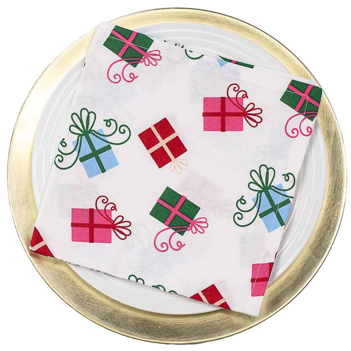 Julklappar Servett Vit/Multi 18x18 för wholesale av The Royal Standard