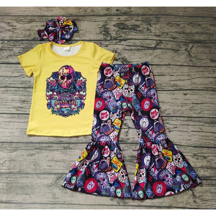Aier Wholesale - Wholesale Top & Pant Set - Kids - Baby girls Halloween cartoon pants clothes (can choose headband here)