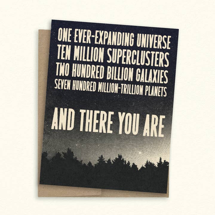 Et evigt ekspanderende univers lykønskningskort for engroshandel hos SheeleyCo