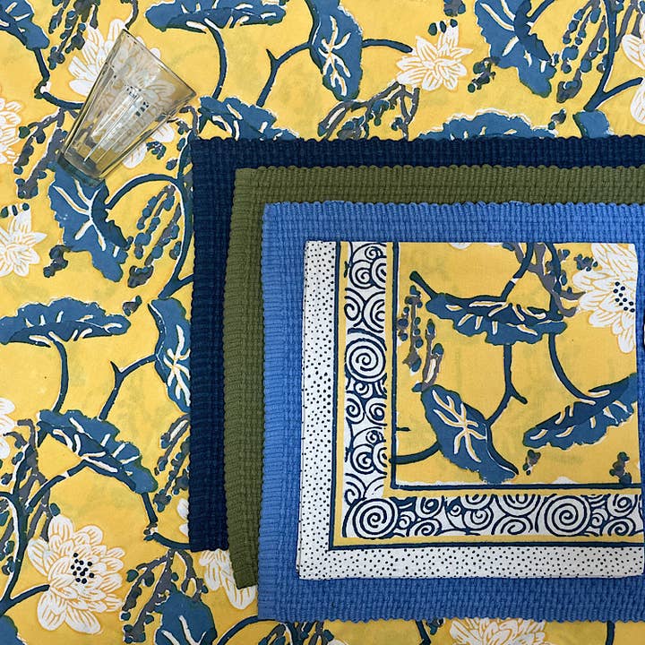 natural habitat - Venta al por mayor Manteles - Mantel asiático de loto amarillo 1943A 60x601