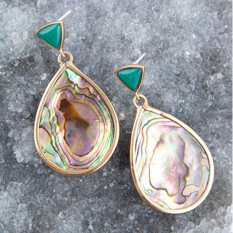 Barse Jewelry - Wholesale Dangle Earrings - Epiphany Abalone Post Drop Earrings1