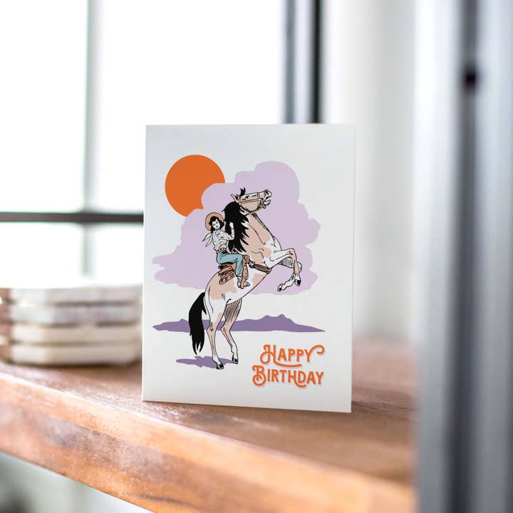 Antiquaria - Wholesale Birthday Card - Cowgirl Birthday Greeting Card