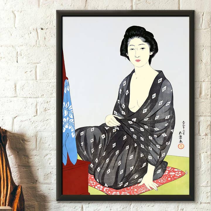 Woman in Summer Garment 1920 H. Goyo Ukiyo-e Wall Art for wholesale by Vintage Wall Graphics
