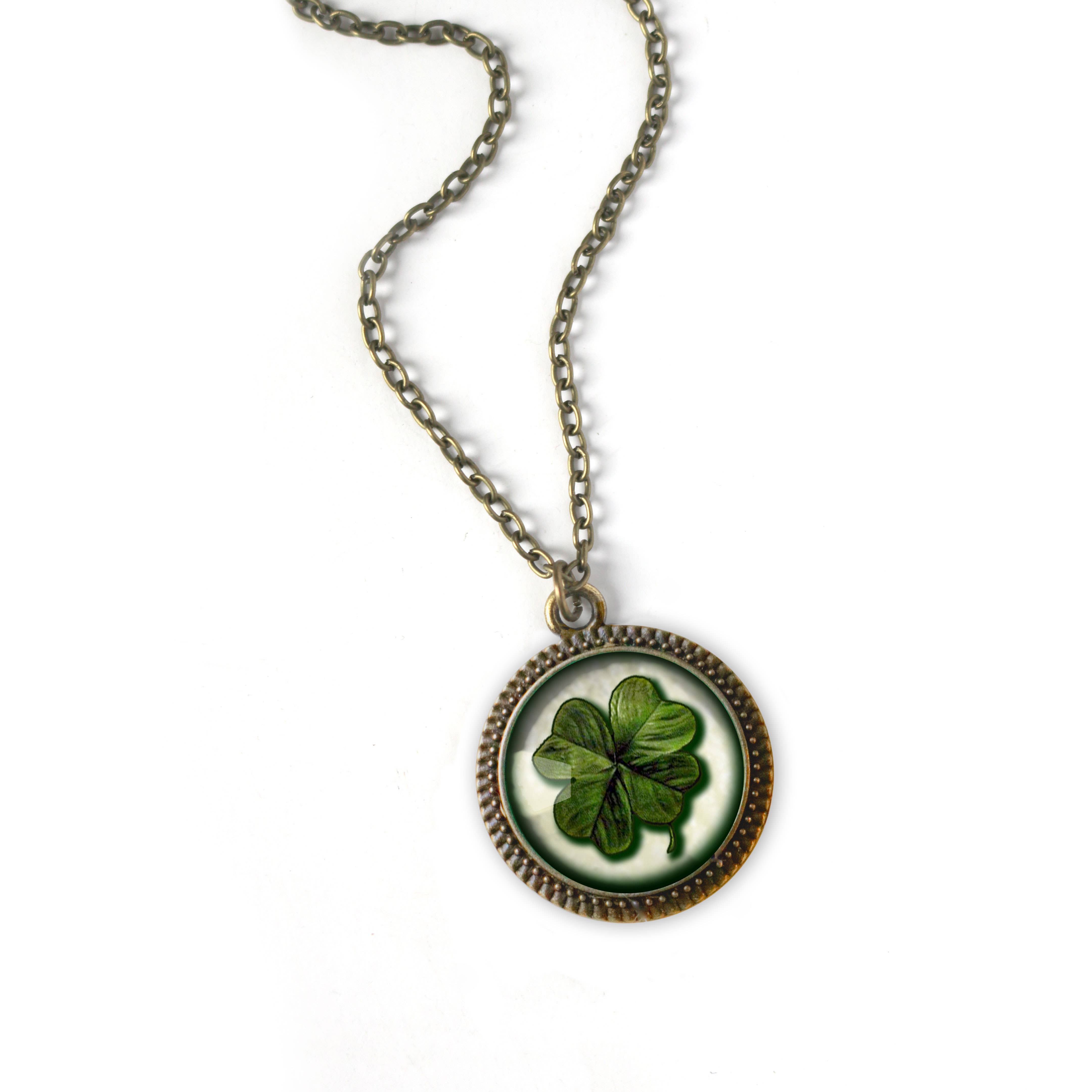 The Divine Iguana - Wholesale Pendant/Charm Necklace - Shamrock or Four Leafed Clover Irish Pendant Necklace1