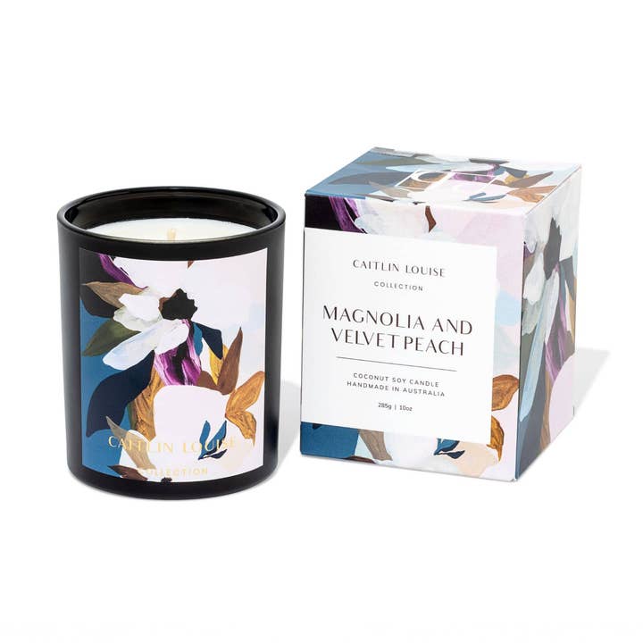 Magnolia and Velvet Peach Artist Candle - Prudence De Marchi for wholesale by Caitlin Louise Collection