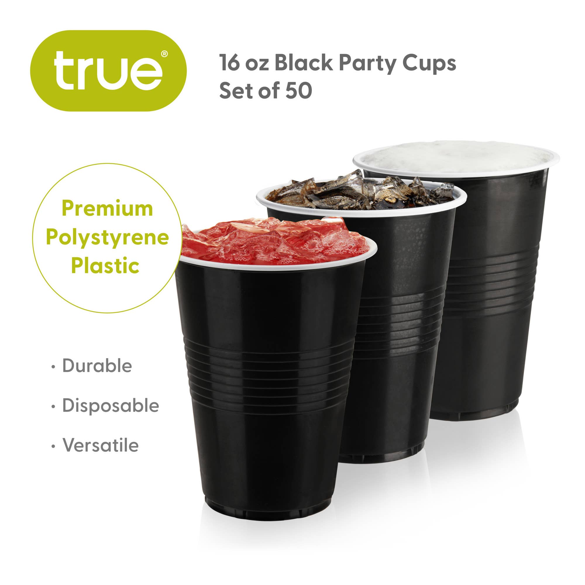 TRUE - Wholesale Disposable Cup - Party Disposable Plastic Cups Pack of 50 ASST COLORS18
