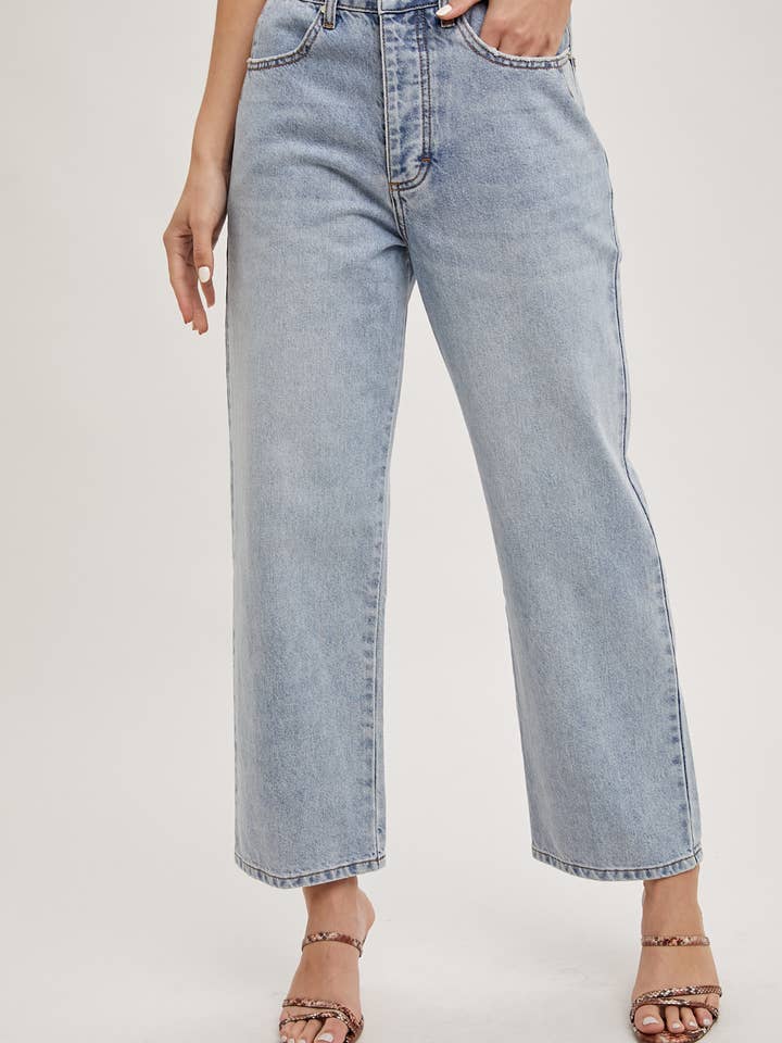 Bluivy - Wholesale Jeans - Women's - DENIM MID-RISE WIDE LEG CROPPED JEANS