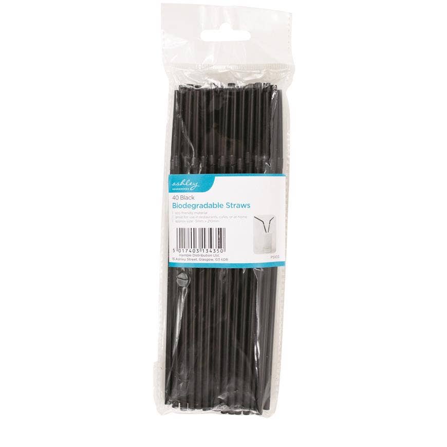 Rinkit Ltd - Wholesale Drinking Straw - 21cm Biodegradable Straws - Pack of 40 - By Ashley1