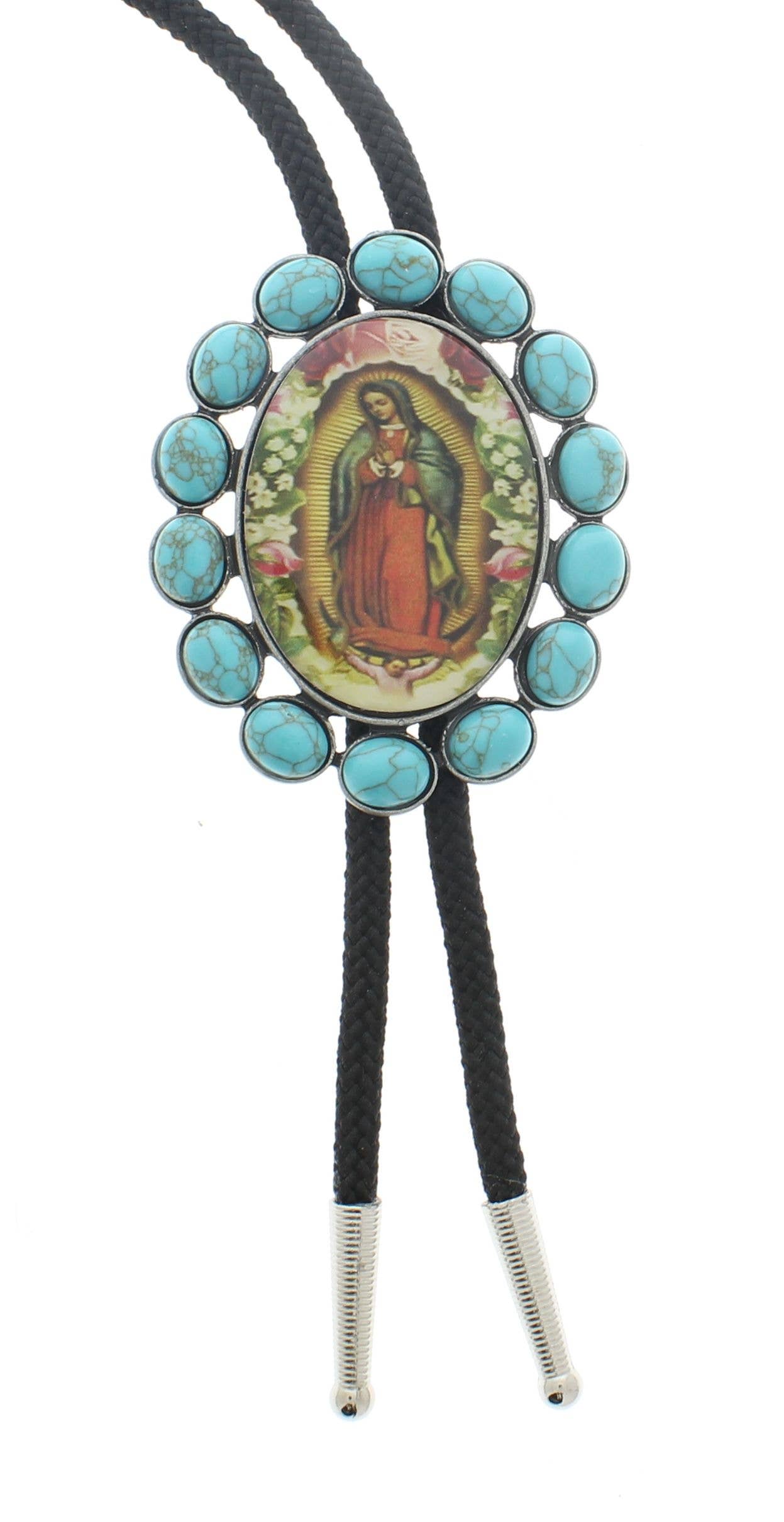 HHH Designs - Wholesale Woven Necklace - Guadalupe Bolo Tie with Turquoise Stones, each