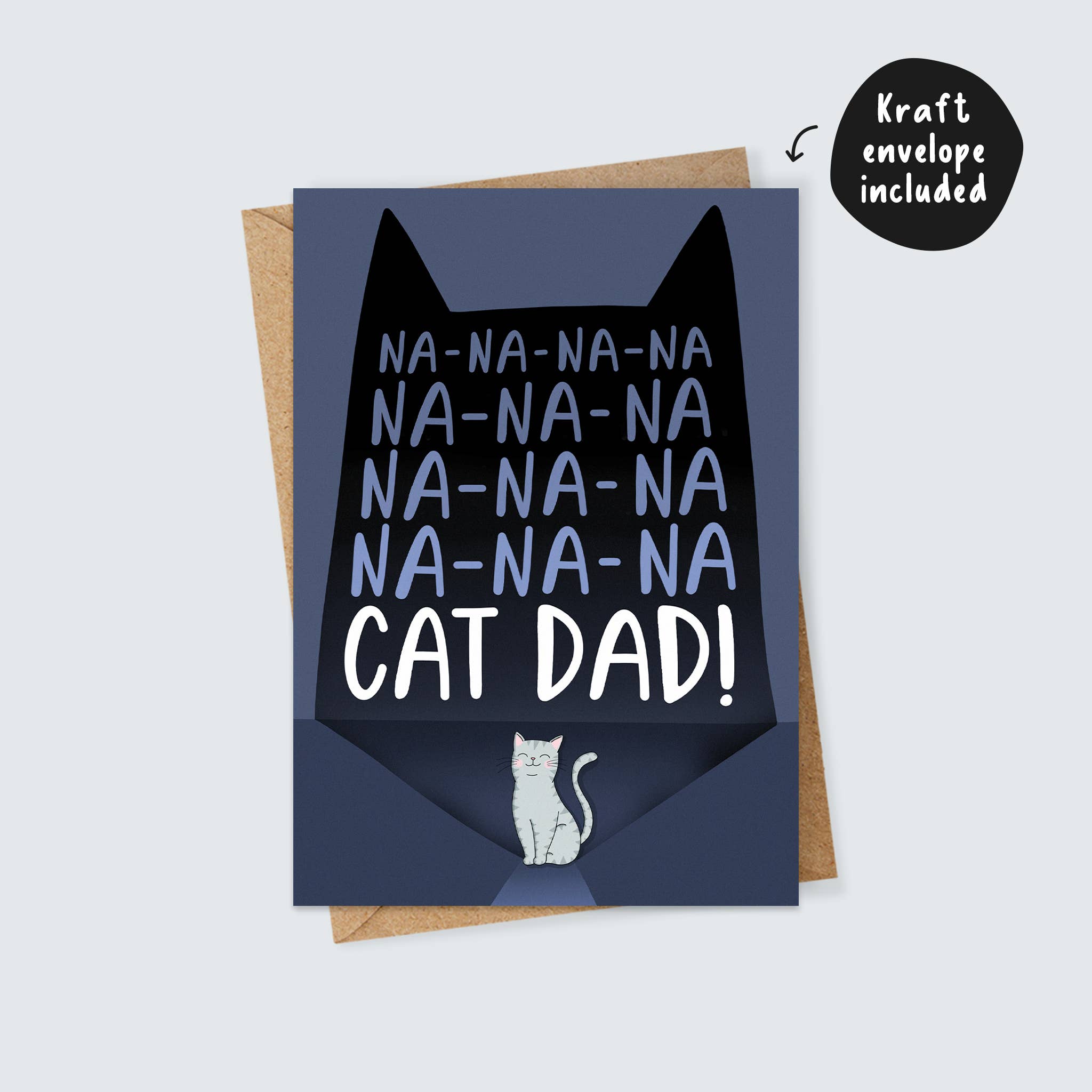 Inky in the Wild - Wholesale Father's Day Card - Batman Theme Cat Dad Card2