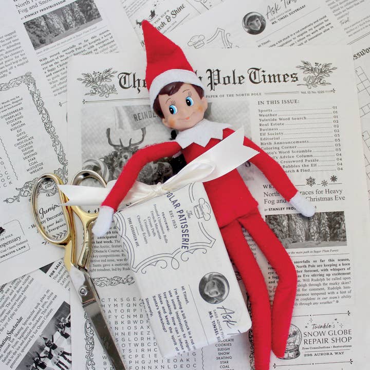 Inklings Paperie – Großhandel Geschenkpapier in Bögen – North Pole Times Zeitung, 50 Großblätter