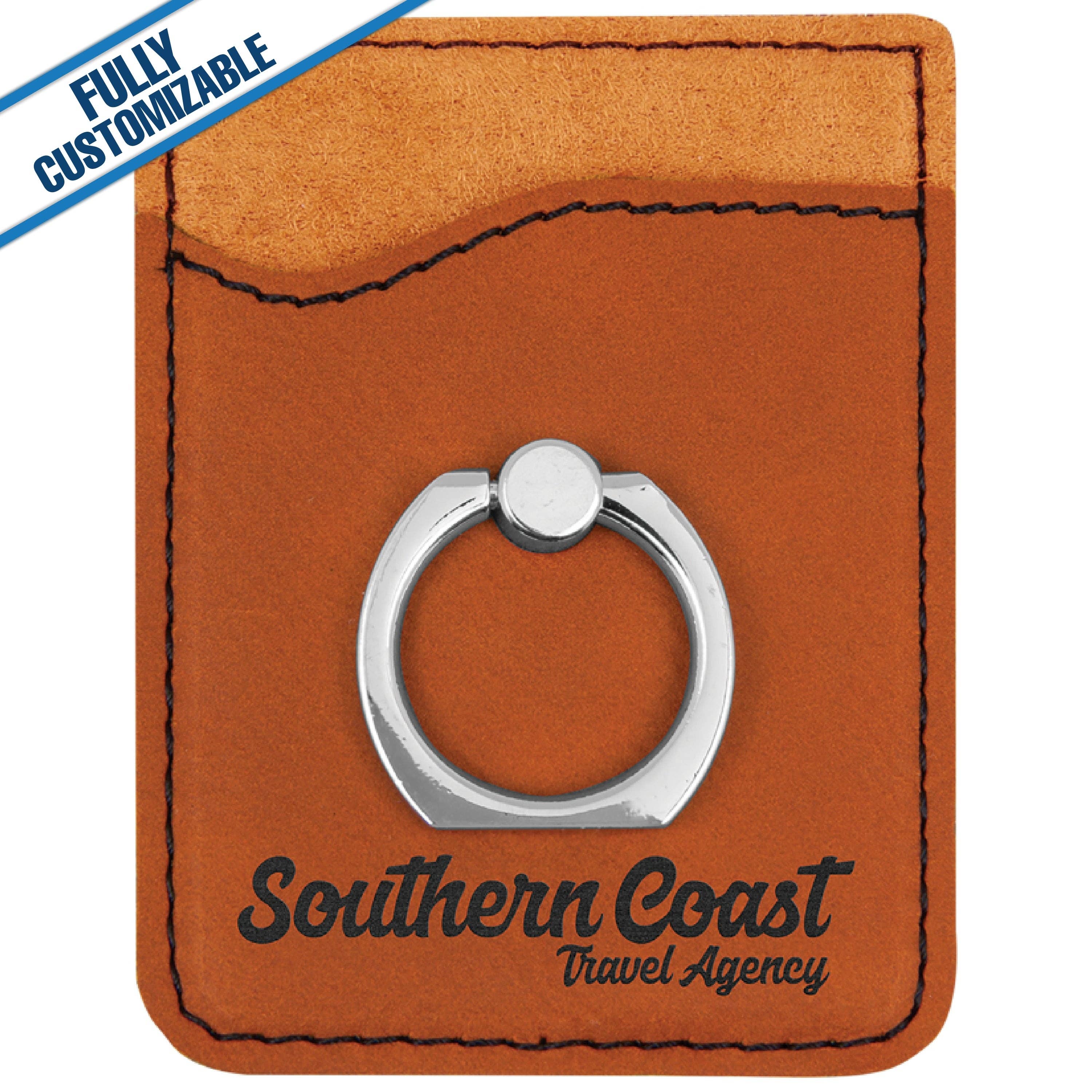 GiftWorksPlus - Wholesale Phone Wallet - Unisex - Leatherette Phone Wallet With Gold Ring - Fully Customizable1